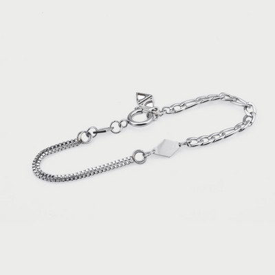 Ασημένιο βραχιόλι με μεγάλη πλέξη για γυναίκες