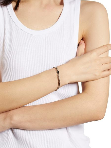 Ασημένιο βραχιόλι με μεγάλη πλέξη για γυναίκες