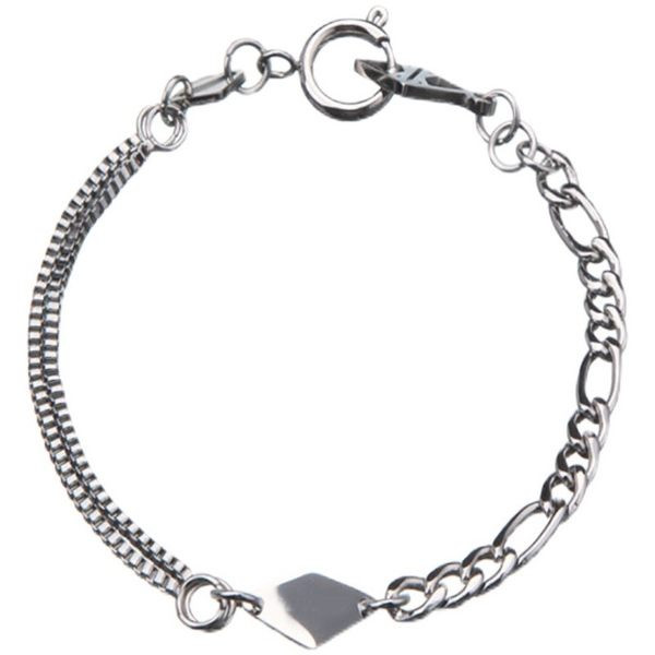 Ασημένιο βραχιόλι με μεγάλη πλέξη για γυναίκες