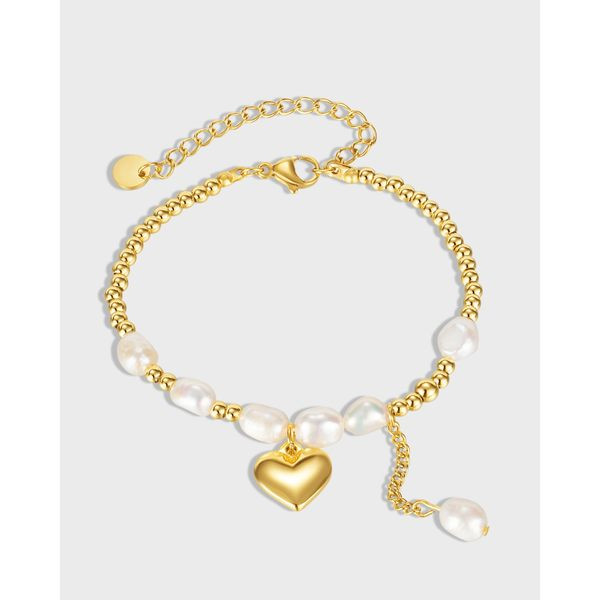 Μοντέρνο βραχιόλι με μενταγιόν καρδιά