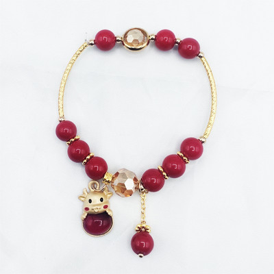 Νέο μοντέλο γυναικείο βραχιόλι με κόκκινες πέτρες και μενταγιόν