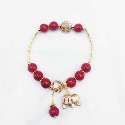 Νέο μοντέλο γυναικείο βραχιόλι με κόκκινες πέτρες και μενταγιόν