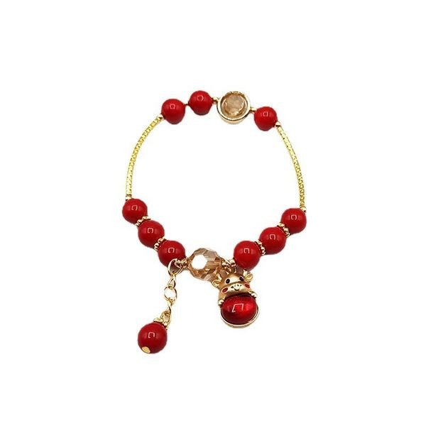 Νέο μοντέλο γυναικείο βραχιόλι με κόκκινες πέτρες και μενταγιόν