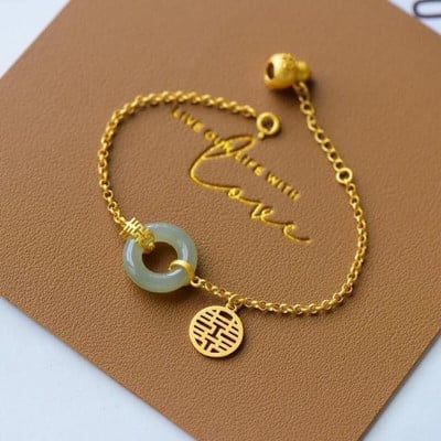 Χρυσό χρώμα βραχιόλι με μενταγιόν