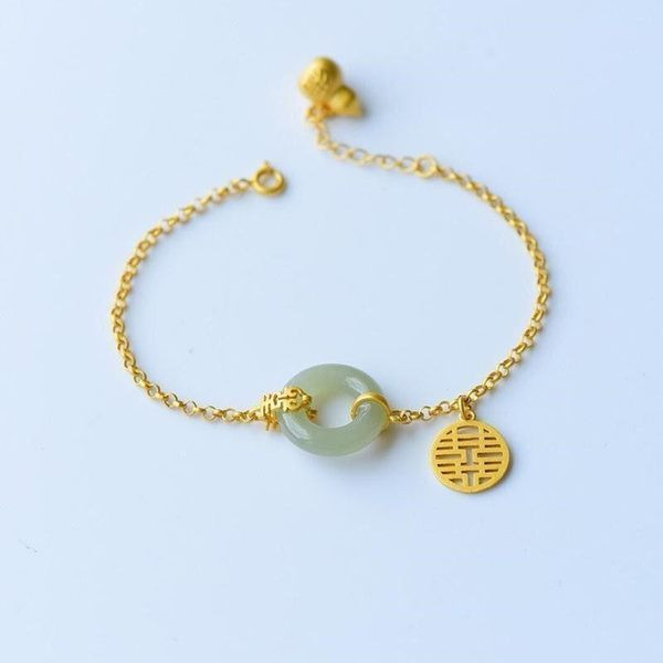 Χρυσό χρώμα βραχιόλι με μενταγιόν