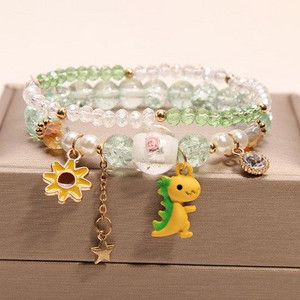 Μοντέρνο γυναικείο βραχιόλι με πέτρες και πέρλες