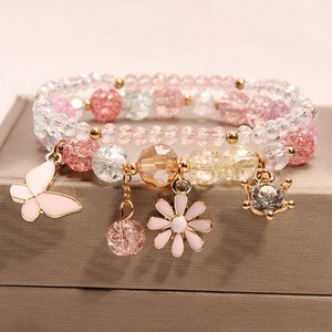 Μοντέρνο γυναικείο βραχιόλι με πέτρες και πέρλες