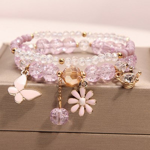 Μοντέρνο γυναικείο βραχιόλι με πέτρες και πέρλες