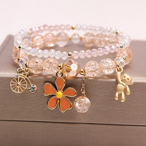 Μοντέρνο γυναικείο βραχιόλι με πέτρες και πέρλες