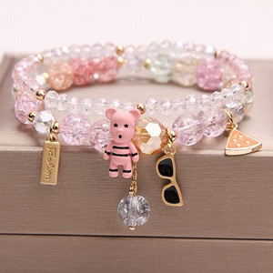 Μοντέρνο γυναικείο βραχιόλι με πέτρες και πέρλες