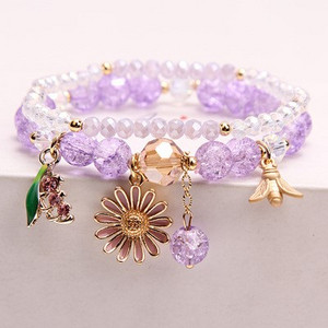 Μοντέρνο γυναικείο βραχιόλι με πέτρες και πέρλες