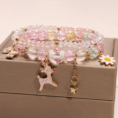 Μοντέρνο γυναικείο βραχιόλι με πέτρες και πέρλες