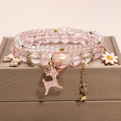 Μοντέρνο γυναικείο βραχιόλι με πέτρες και πέρλες