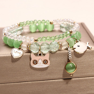 Μοντέρνο γυναικείο βραχιόλι με πέτρες και πέρλες