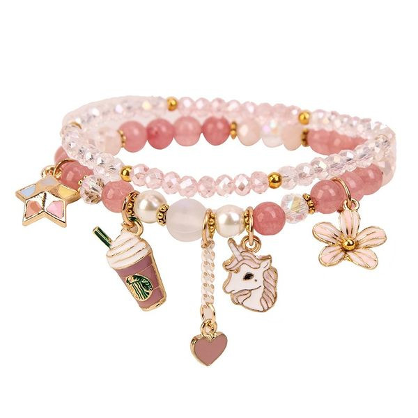 Μοντέρνο γυναικείο βραχιόλι με πέτρες και πέρλες