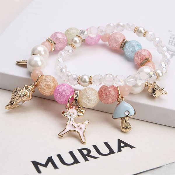 Μοντέρνο γυναικείο βραχιόλι με χρωματιστές πέτρες