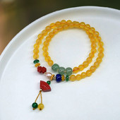 Βραχιόλι με χρωματιστές χάντρες και μενταγιόν για γυναίκες