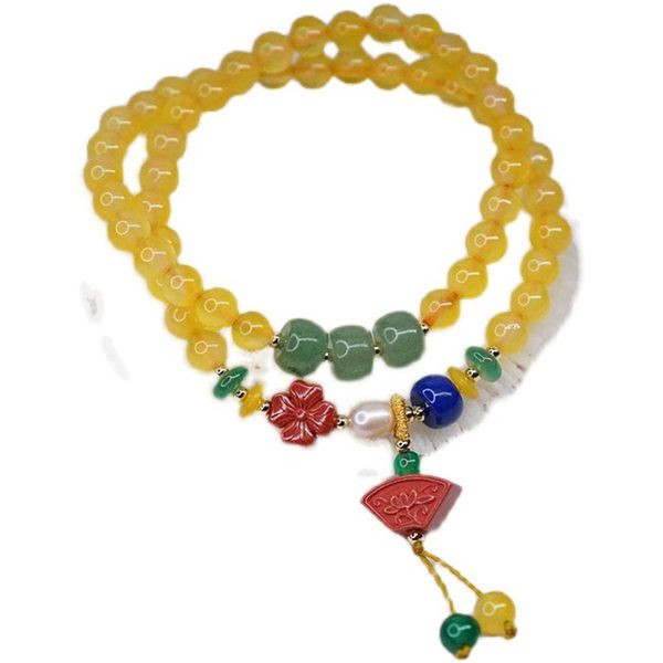 Βραχιόλι με χρωματιστές χάντρες και μενταγιόν για γυναίκες