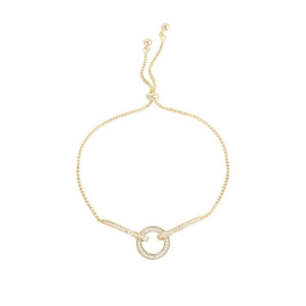 Λεπτό χρυσό βραχιόλι με διακοσμητικές πέτρες