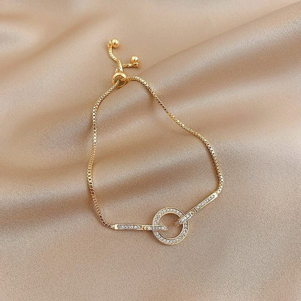 Λεπτό χρυσό βραχιόλι με διακοσμητικές πέτρες