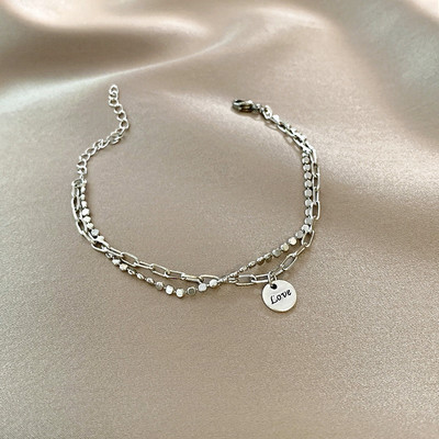 Dvoredna ženska narukvica u srebrnoj boji