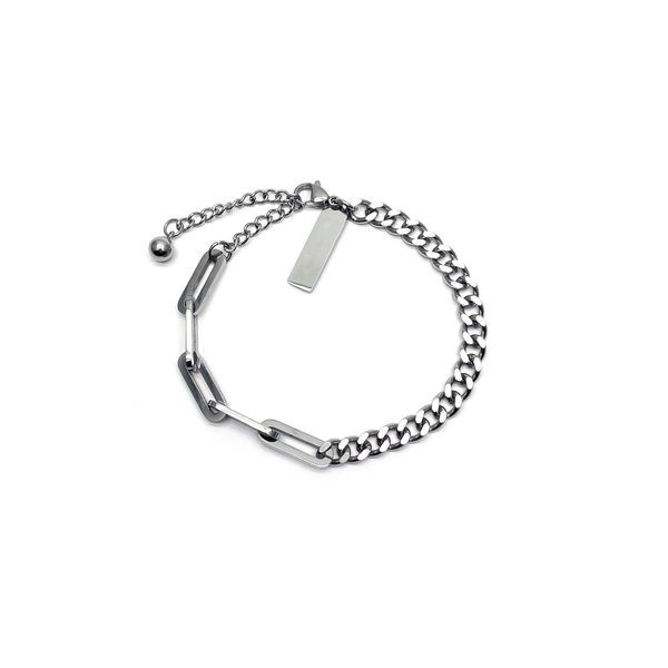 Ασημένιο χρώμα βραχιόλι με μενταγιόν