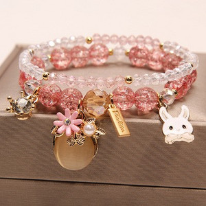 Naiste igapäevane käevõru helmeste ja ripatsidega