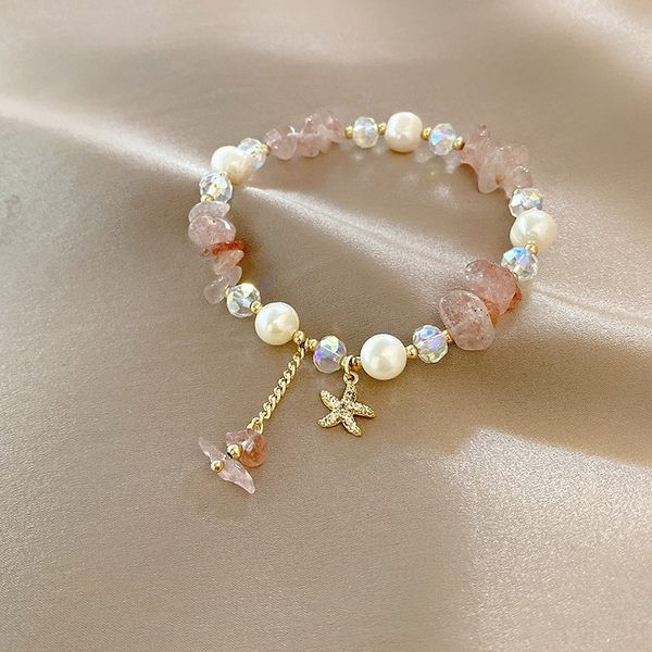 Γυναικείο βραχιόλι με χρωματιστές χάντρες με μενταγιόν