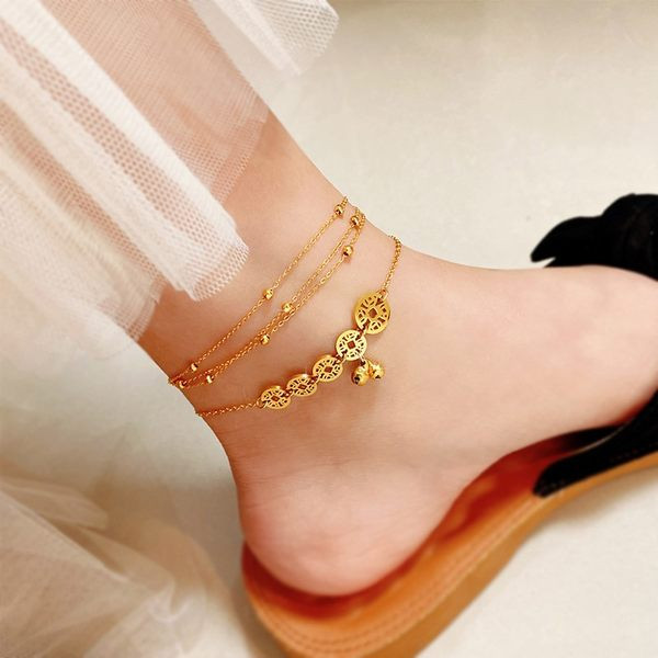 Γυναικείο βραχιόλι στον αστράγαλο σε χρυσό χρώμα - διαφορετικά μοντέλα