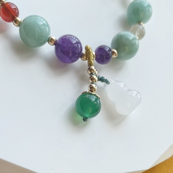 Χρωματιστό βραχιόλι με μεγάλες και μικρές χάντρες