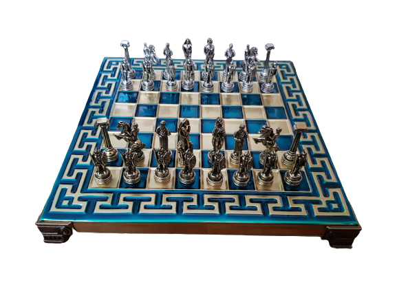 Шах, Войни, Метален,  20х20 см, Син