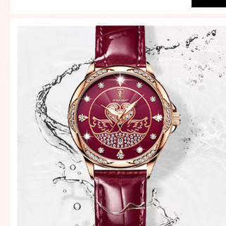 Eko-nahast dekoratiivkividega naiste käekell