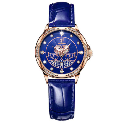 Eko-nahast dekoratiivkividega naiste käekell