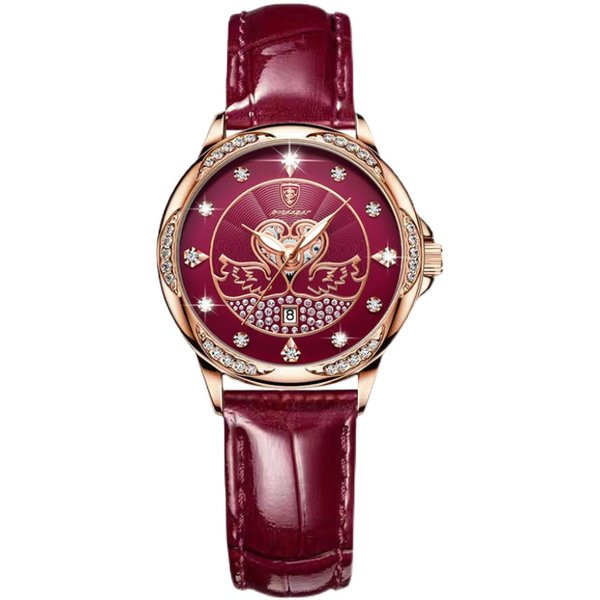 Eko-nahast dekoratiivkividega naiste käekell