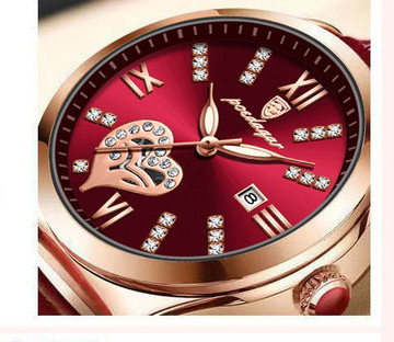 Moderan ženski sat s lakiranim kožnim remenom