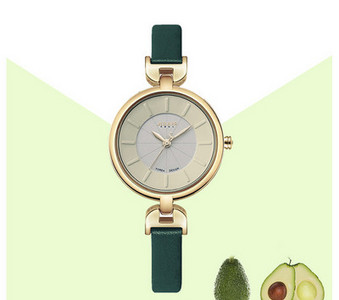 Γυναικείο ρολόι - με λεπτό δερμάτινο λουράκι