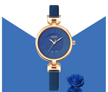 Γυναικείο ρολόι - με λεπτό δερμάτινο λουράκι