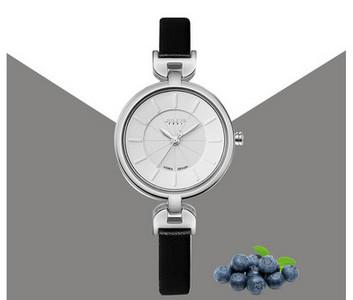 Γυναικείο ρολόι - με λεπτό δερμάτινο λουράκι