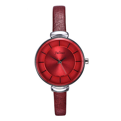 Γυναικείο ρολόι - με λεπτό δερμάτινο λουράκι