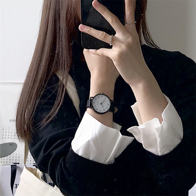 Καθημερινό ρολόι με δερμάτινο λουράκι - δύο χρώματα