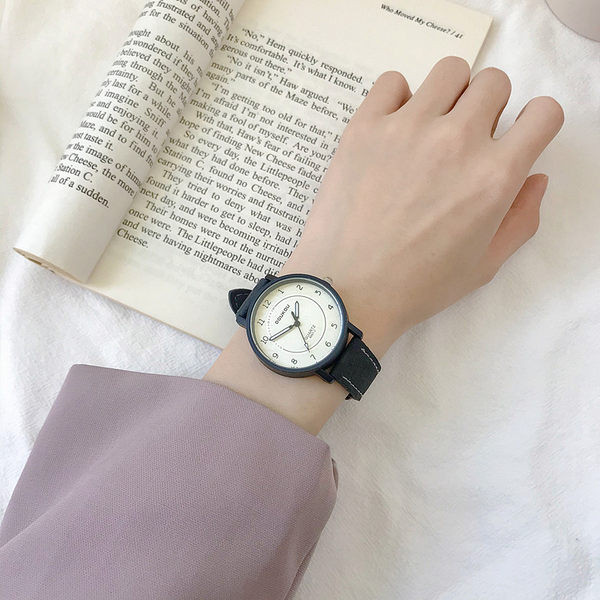 Αδιάβροχο ρολόι χαλαζία με λουράκι από οικολογικό δέρμα