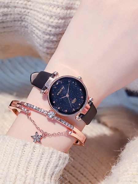 Stiilne nahkrihmaga naiste käekell uus mudel