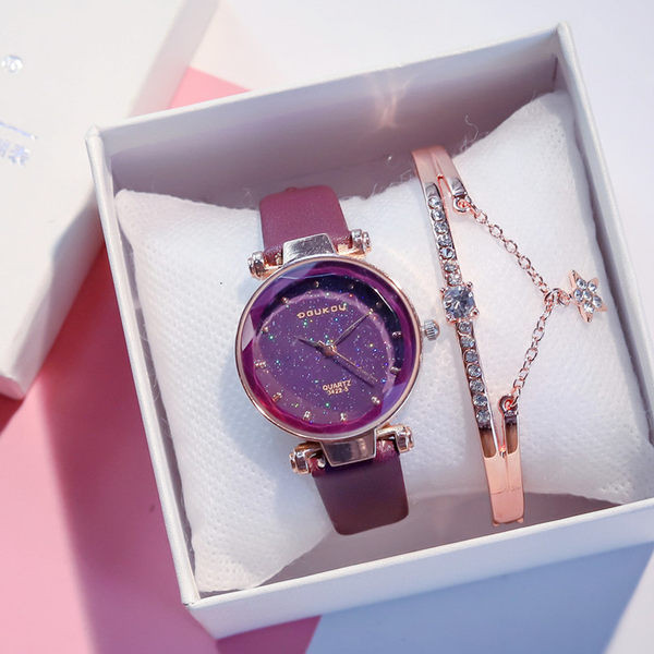 Stiilne nahkrihmaga naiste käekell uus mudel