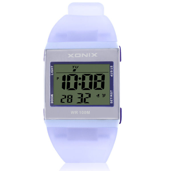 Γυναικείο ηλεκτρονικό τετράγωνο ρολόι με λουράκι σιλικόνης