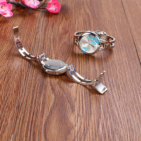 Μοντέρνο ρολόι με λουλούδια - δύο μοντέλα