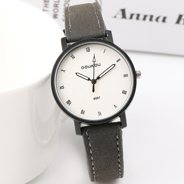 Ženski sat s okruglim brojčanikom i kožnim remenom - više boja