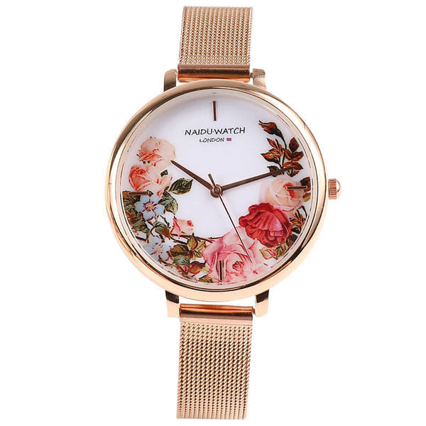 Naiste veekindel lilledega käekell