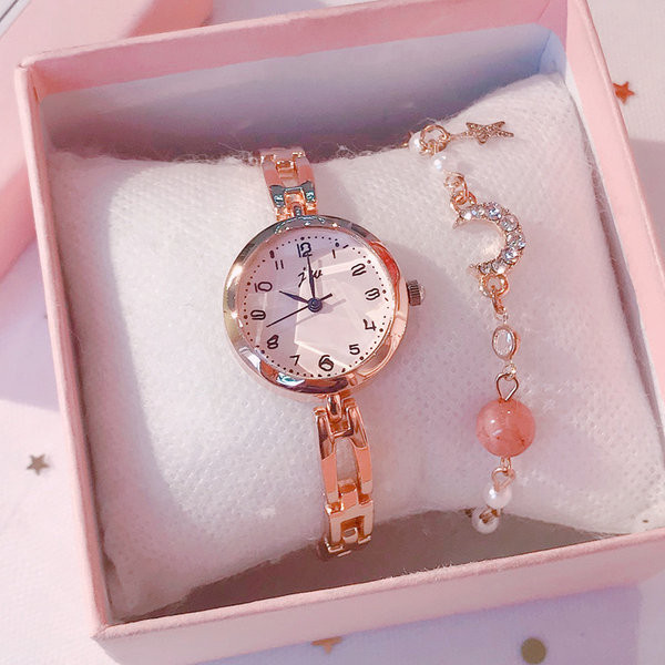 Naujo modelio moteriškas laikrodis su metaline apyranke - aukso ir sidabro spalvos