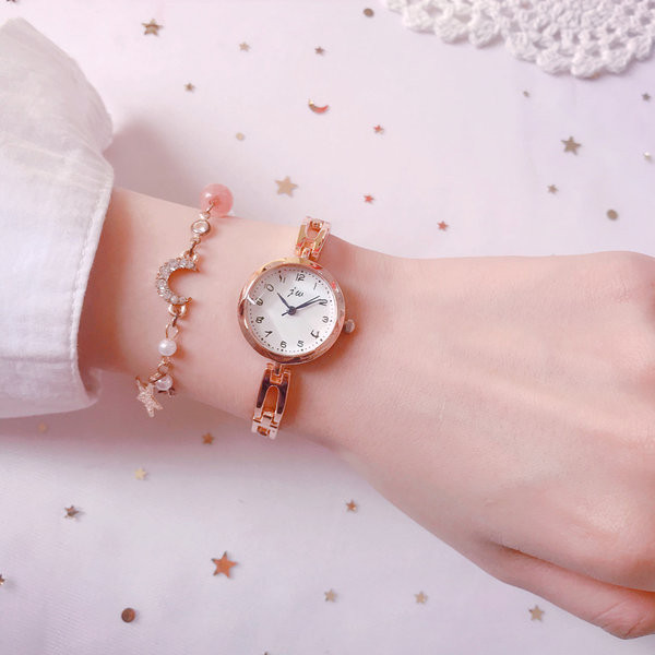 Naujo modelio moteriškas laikrodis su metaline apyranke - aukso ir sidabro spalvos