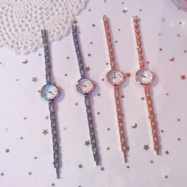 Naujo modelio moteriškas laikrodis su metaline apyranke - aukso ir sidabro spalvos